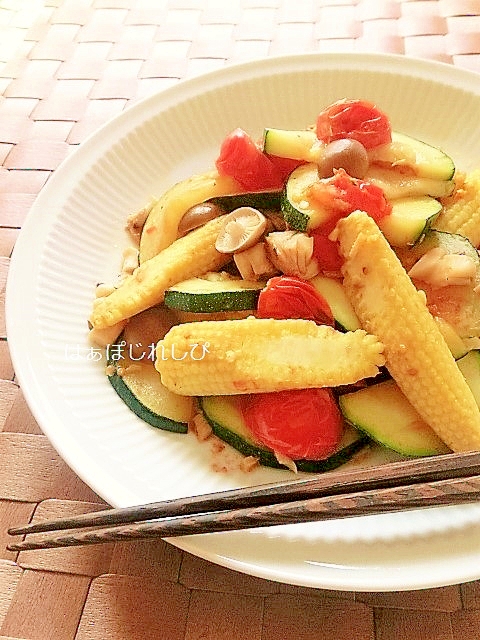 ズッキーニとヤングコーンのすっぱ炒め レシピ 作り方 By はぁぽじ 楽天レシピ ズッキーニとヤングコーンのすっぱ炒め レシピ 作り方 By はぁぽじ 楽天レシピ