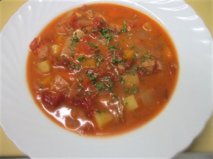 サバ缶を使ったミネストローネスープ