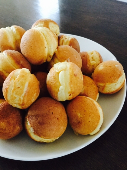 たこ焼きパーティーのシメに！
フワッフワで美味しかったです♡
ベビーカステラ好きな主人と息子が取り合いになってましたw