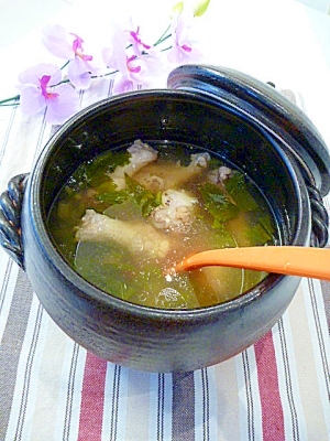 塩麹でお肉柔らか☆濃厚コラーゲン鶏スープ