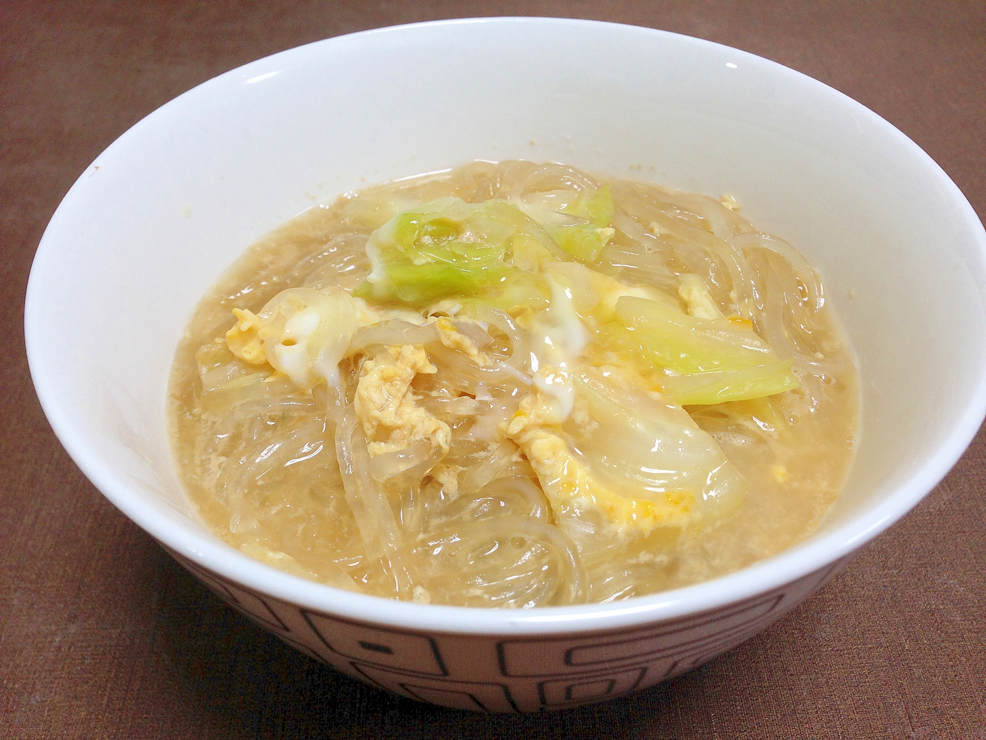 キャベツたっぷり☆卵とじ春雨スープ