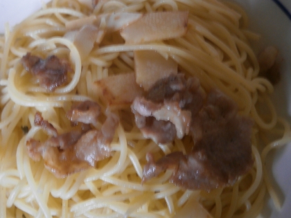 筍と挽き肉のパスタ