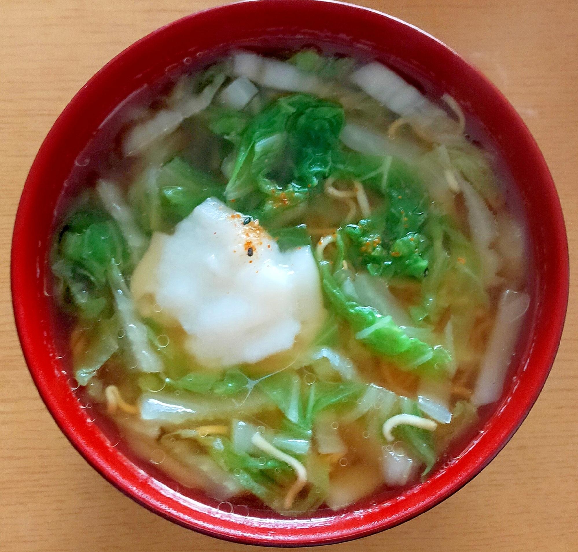 餅と白菜のしょうゆラーメン