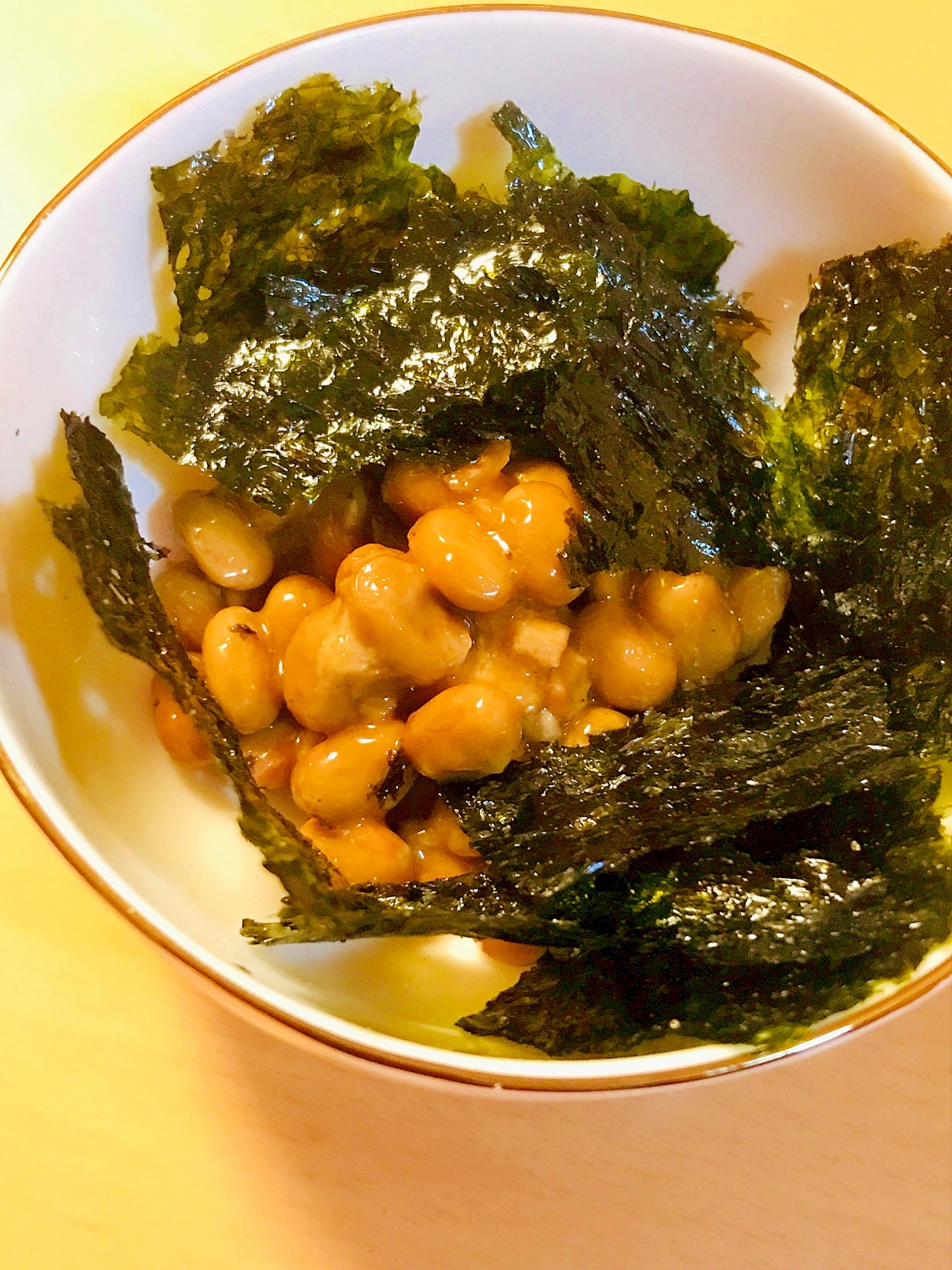 今日の納豆●甜麺醤と韓国海苔の一品