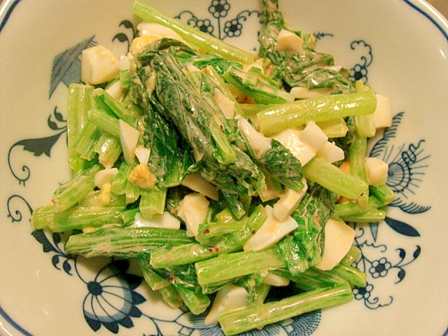 小松菜とゆで卵のオーロラサラダ