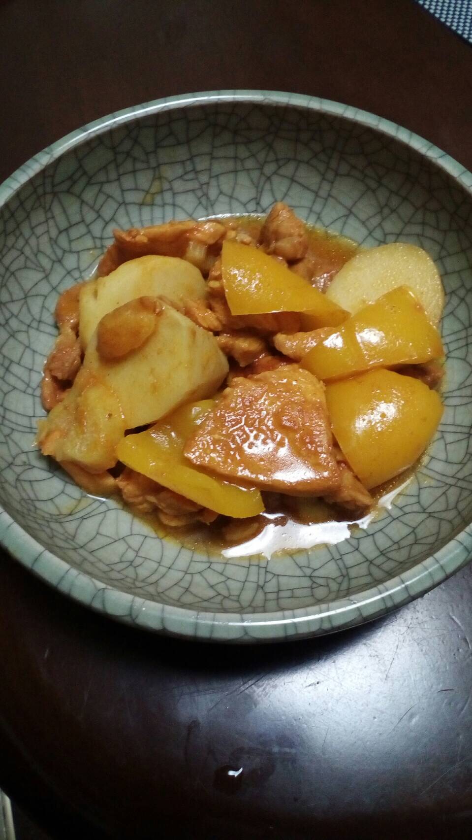 里芋とパプリカのカレー粉煮