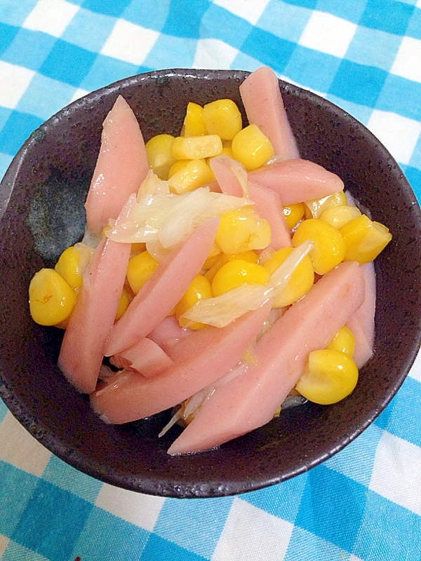 魚肉ソーセージ&コーン&ネギ炒め★