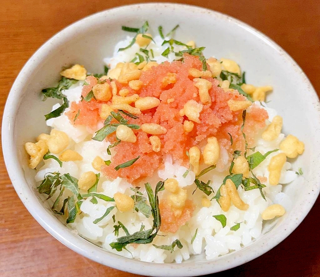 明太子と天かすご飯