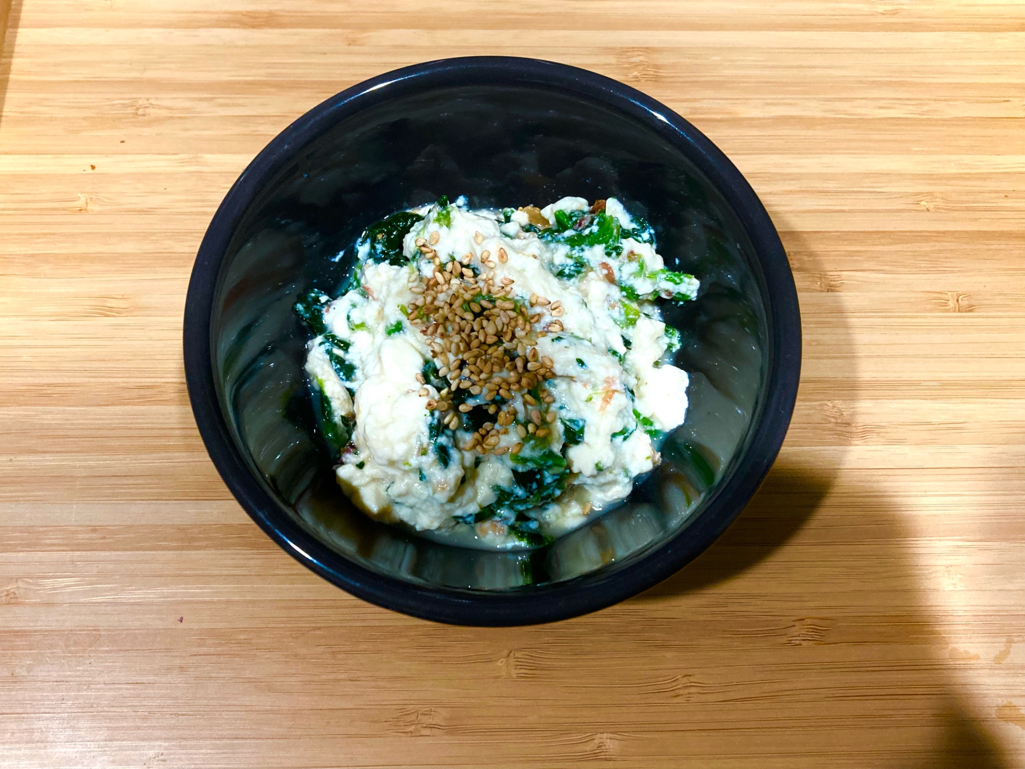 【副菜レシピ】ほうれん草と豆腐の白和え