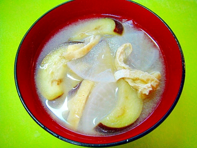 大根と茄子油揚げの味噌汁