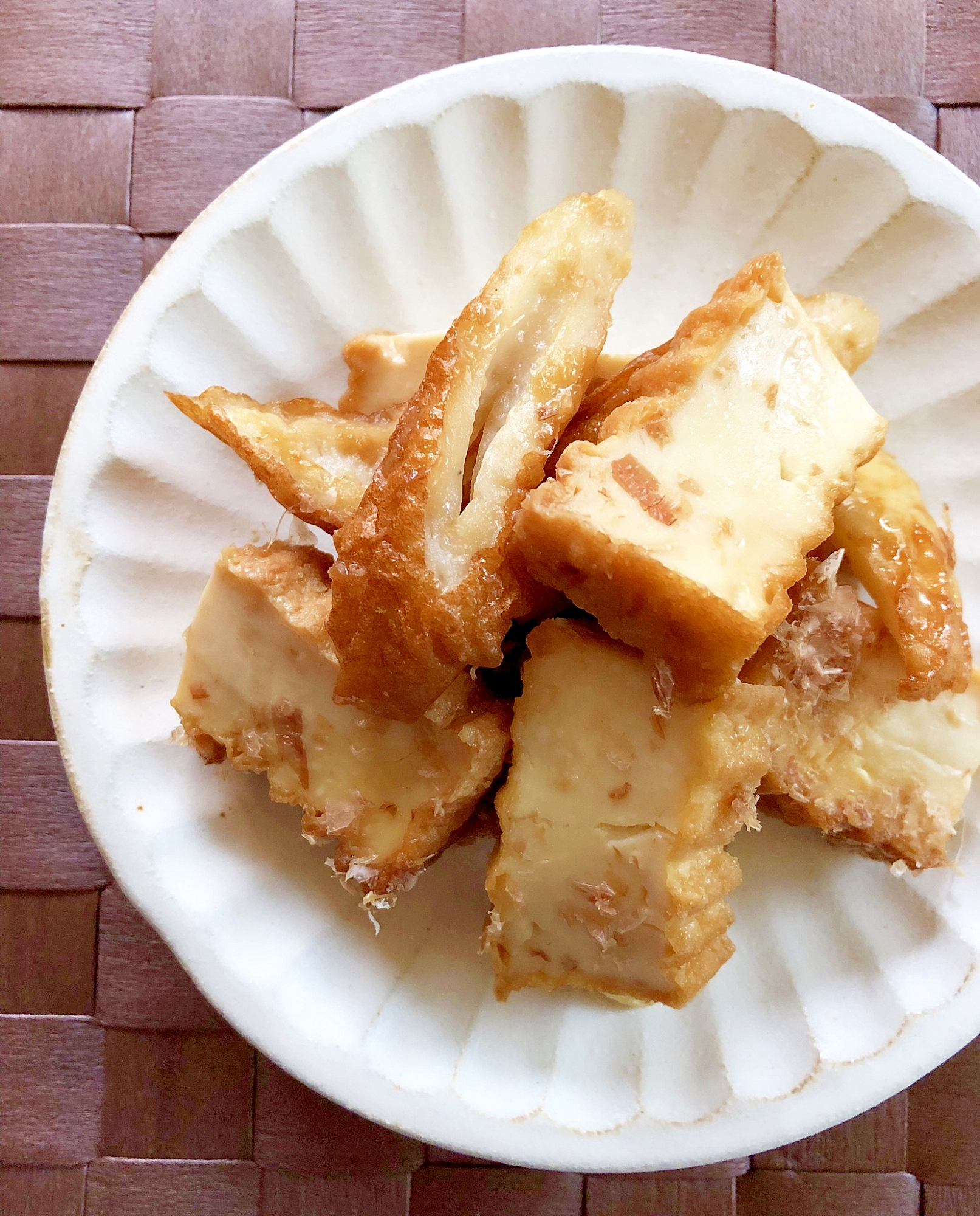 レンジで簡単！厚揚げとちくわの甘辛生姜煮