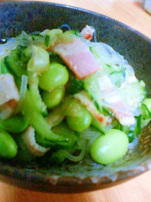 冷麺のタレでちゃちゃっと春雨中華サラダ！