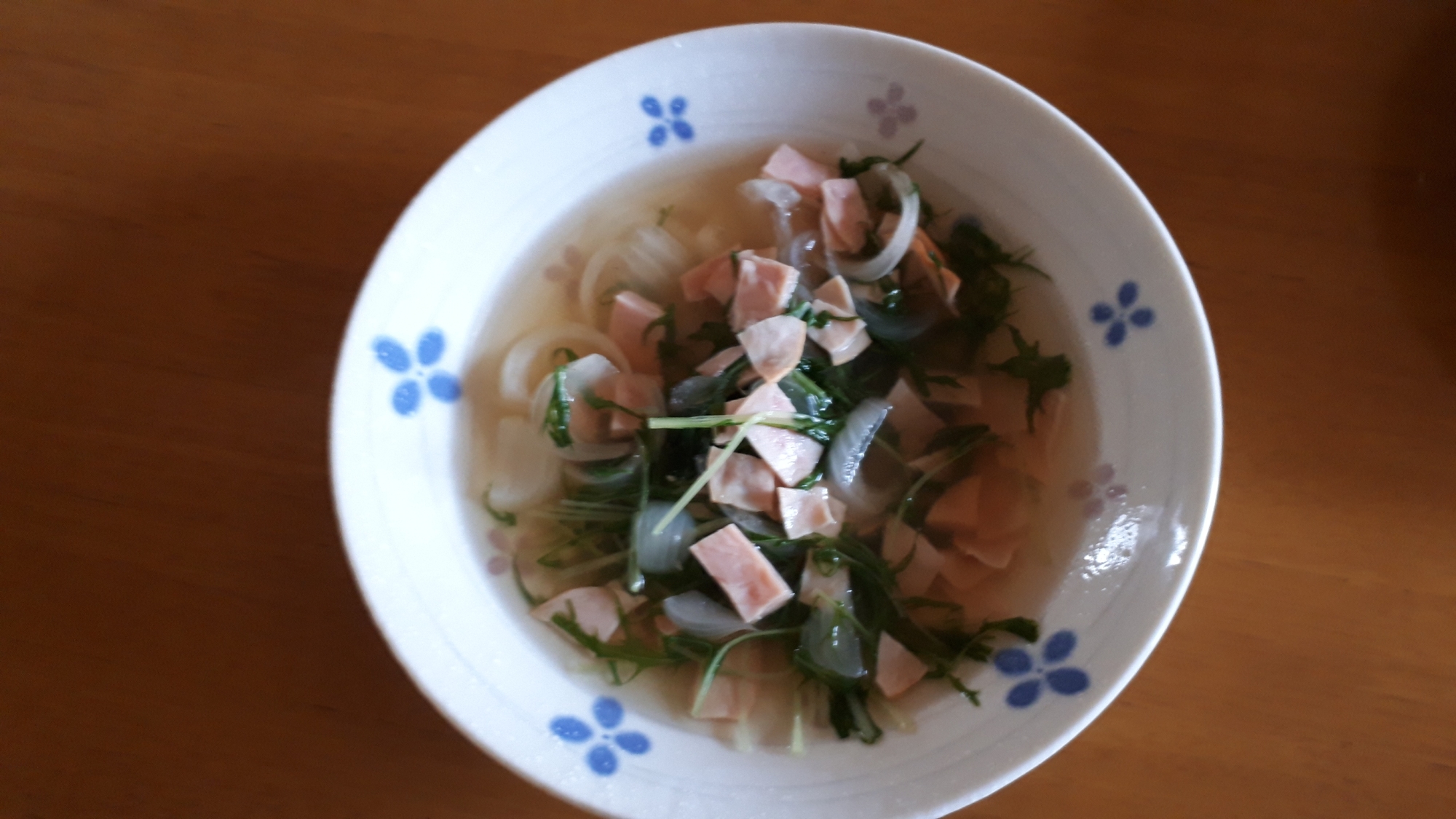 ハム 水菜 新玉ねぎのコンソメ煮 レシピ 作り方 By みぽりん9215 楽天レシピ