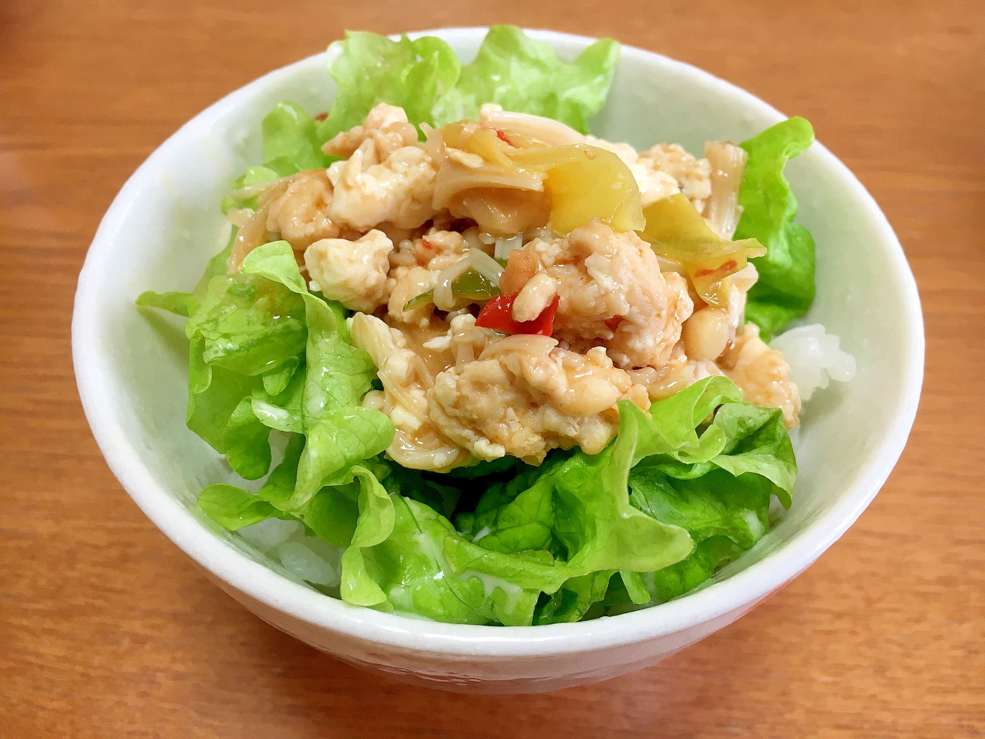 鶏ひき肉と豆腐の小丼