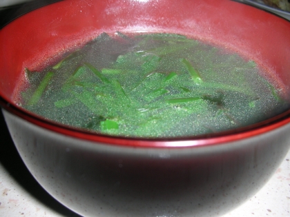 手軽な材料で、体の温まるヘルシーなスープが出来ました。