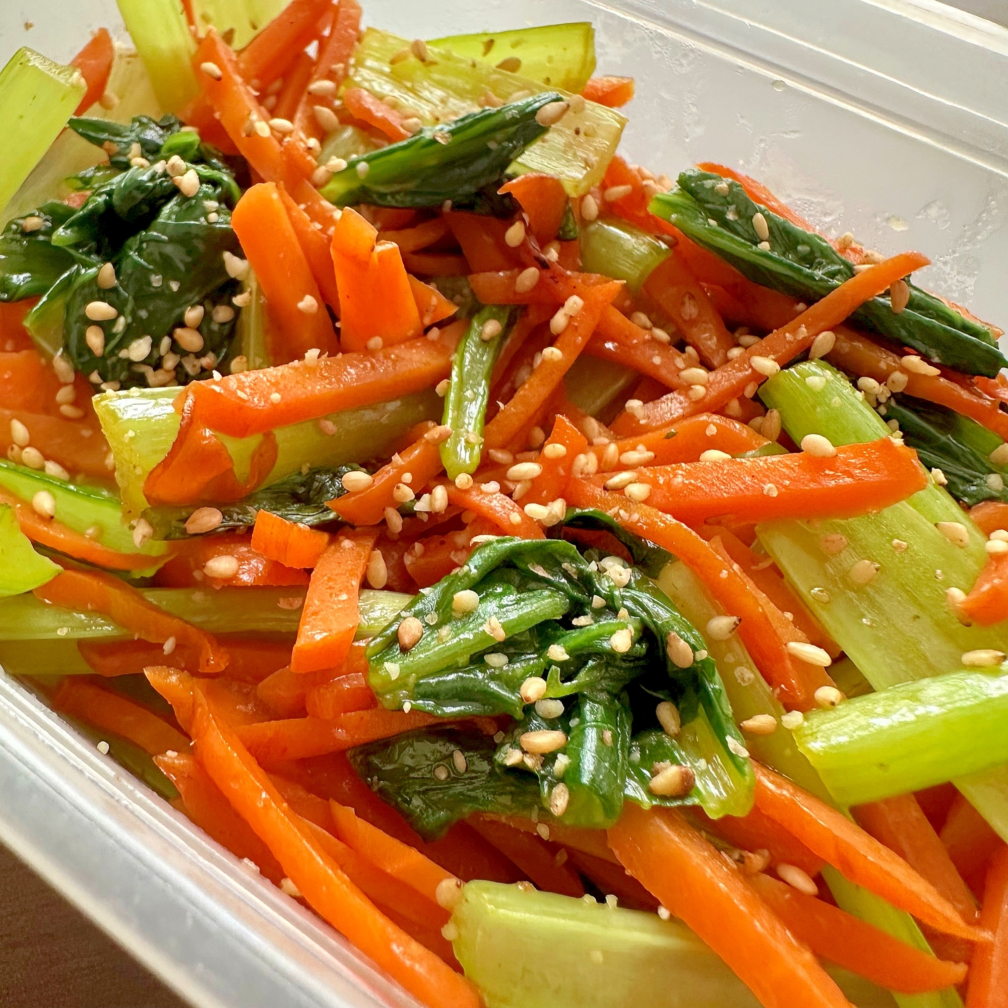 小松菜とにんじんの簡単作り置きꔛꕤ