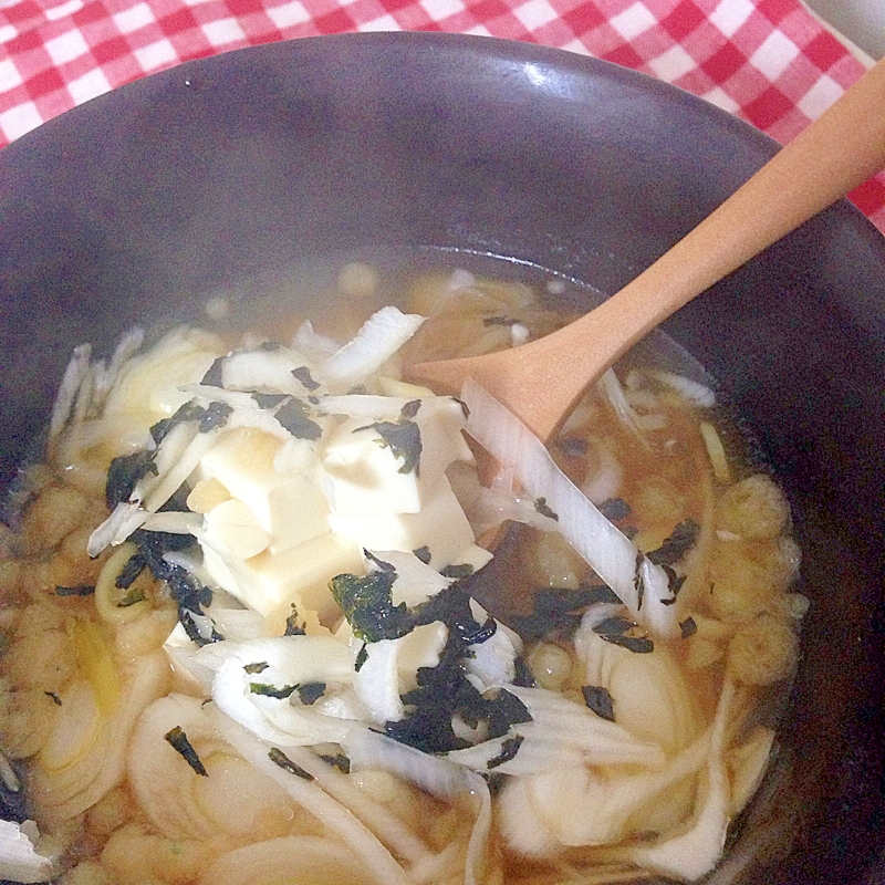 ネギ豆腐の麺つゆ煮♡