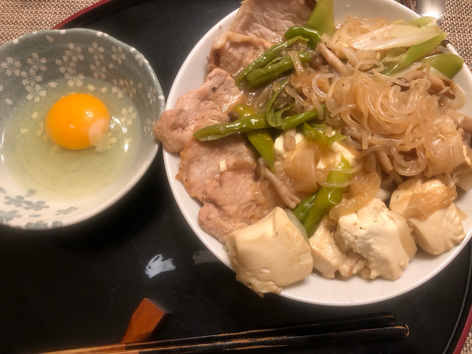 しらたき豆腐の豚スキ。No.605