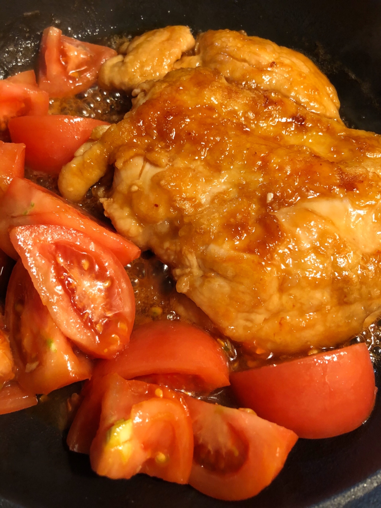 トマトの副菜同時調理!チキン南蛮甘酢☆