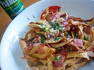 器にはいった干しエリンギパスタ