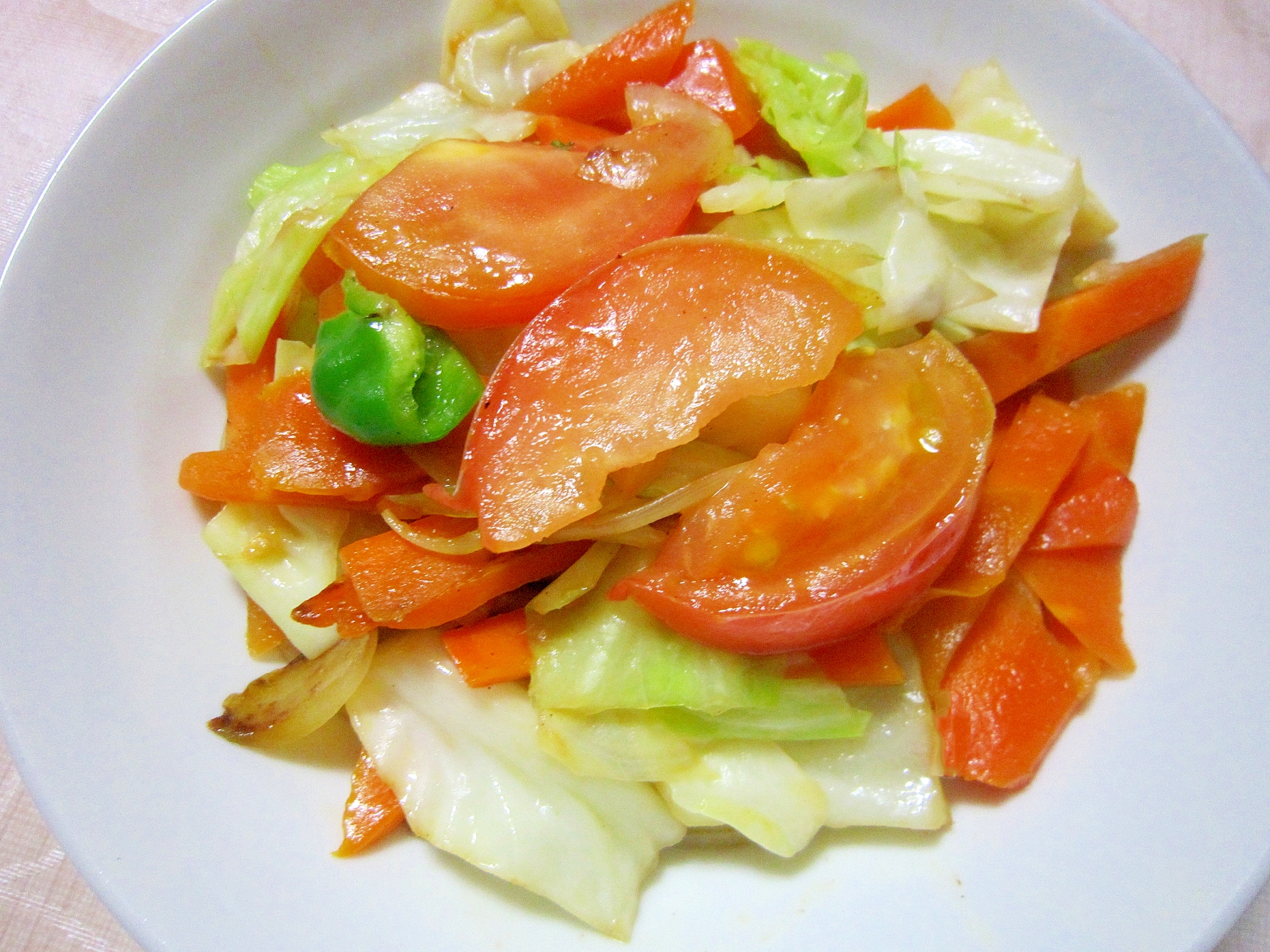 トマト入り野菜炒め