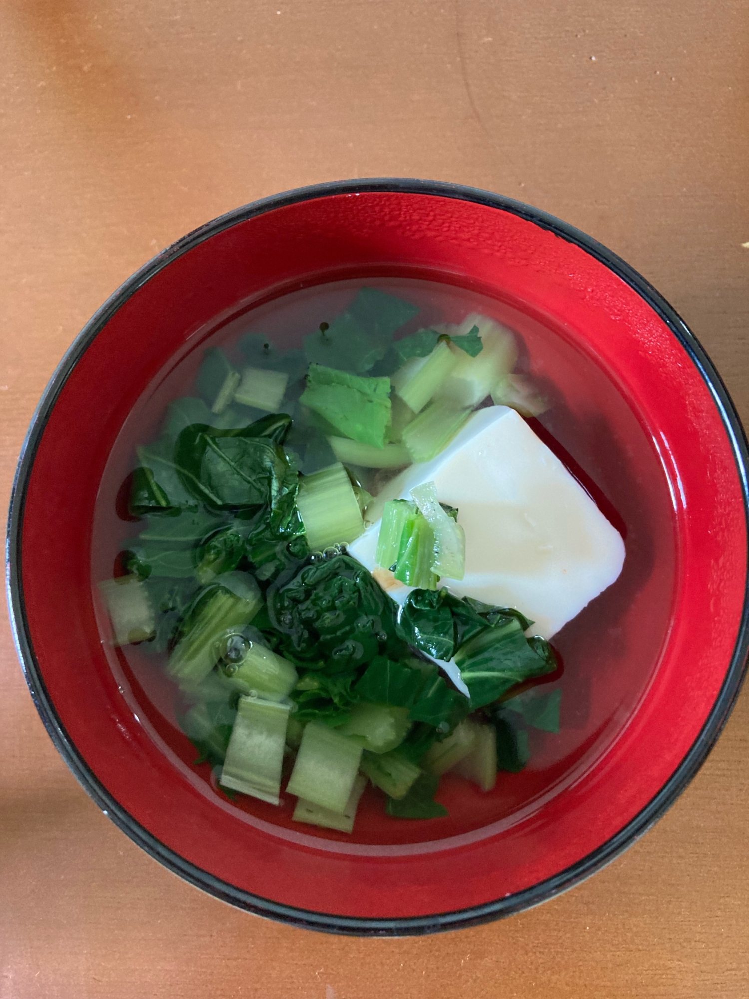 小松菜と豆腐のお吸い物