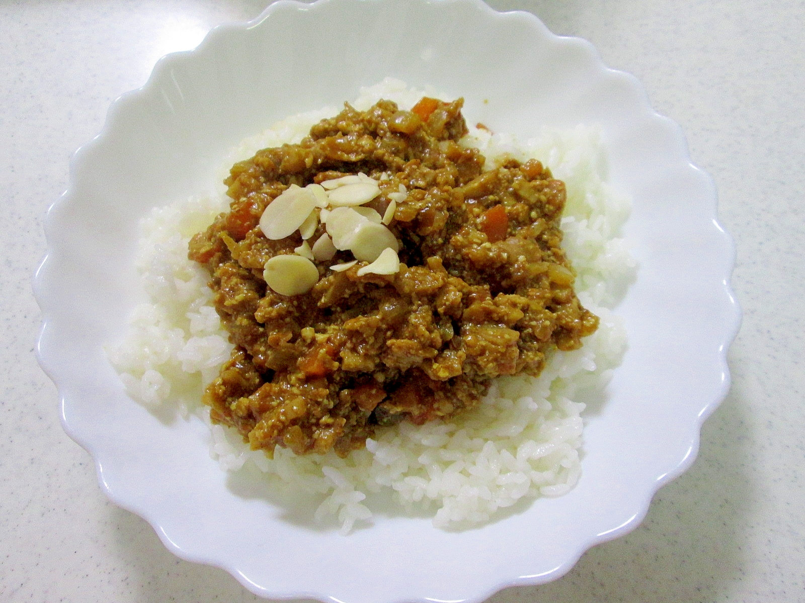 レンコンと豆腐入りドライカレー