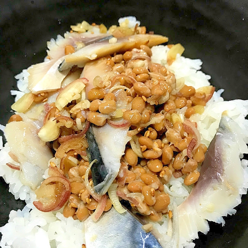 しめさば納豆丼