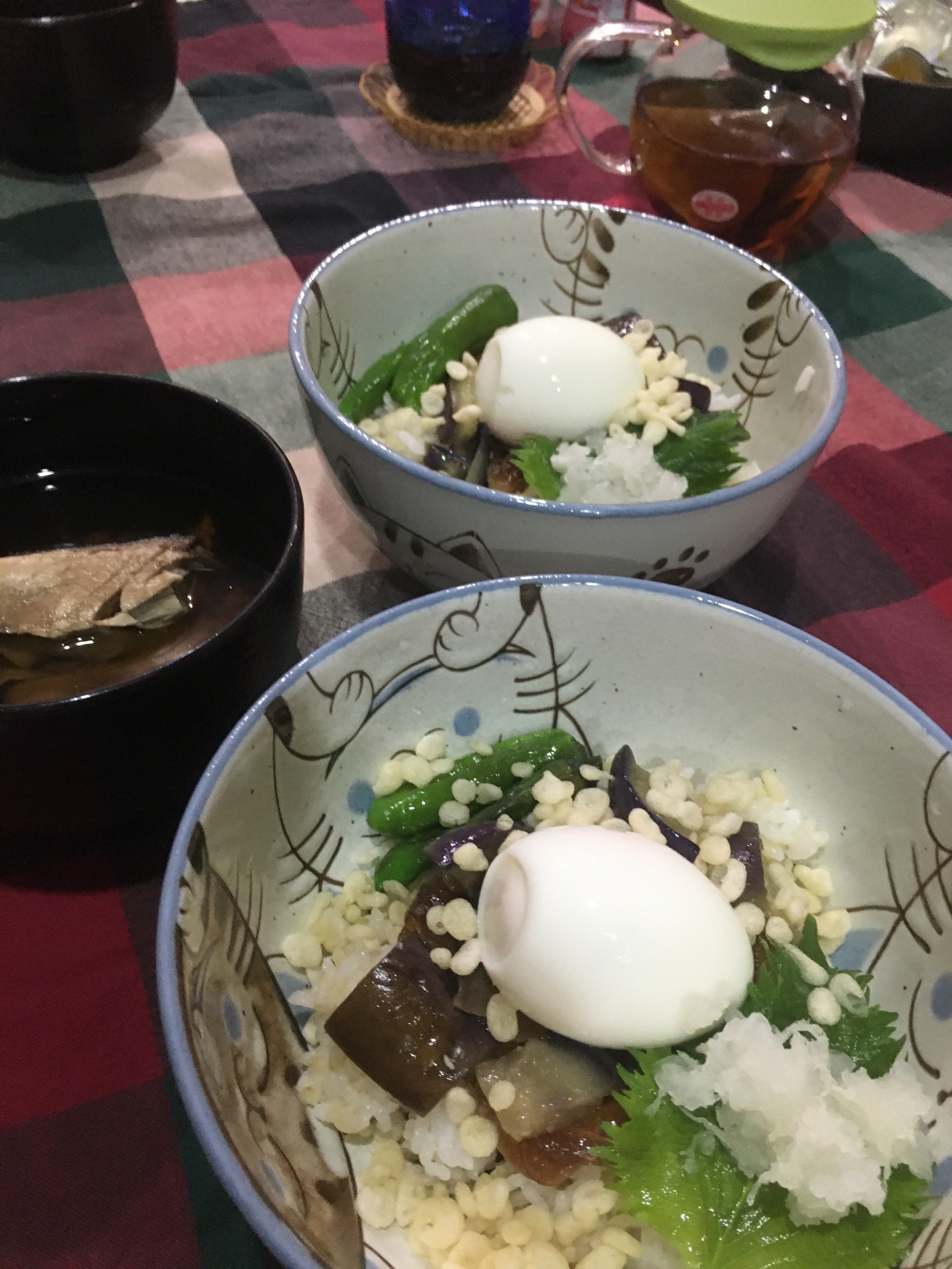 玉ねぎと半熟卵の簡単ご飯