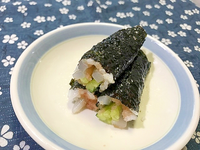 いか明太の一口海苔巻き