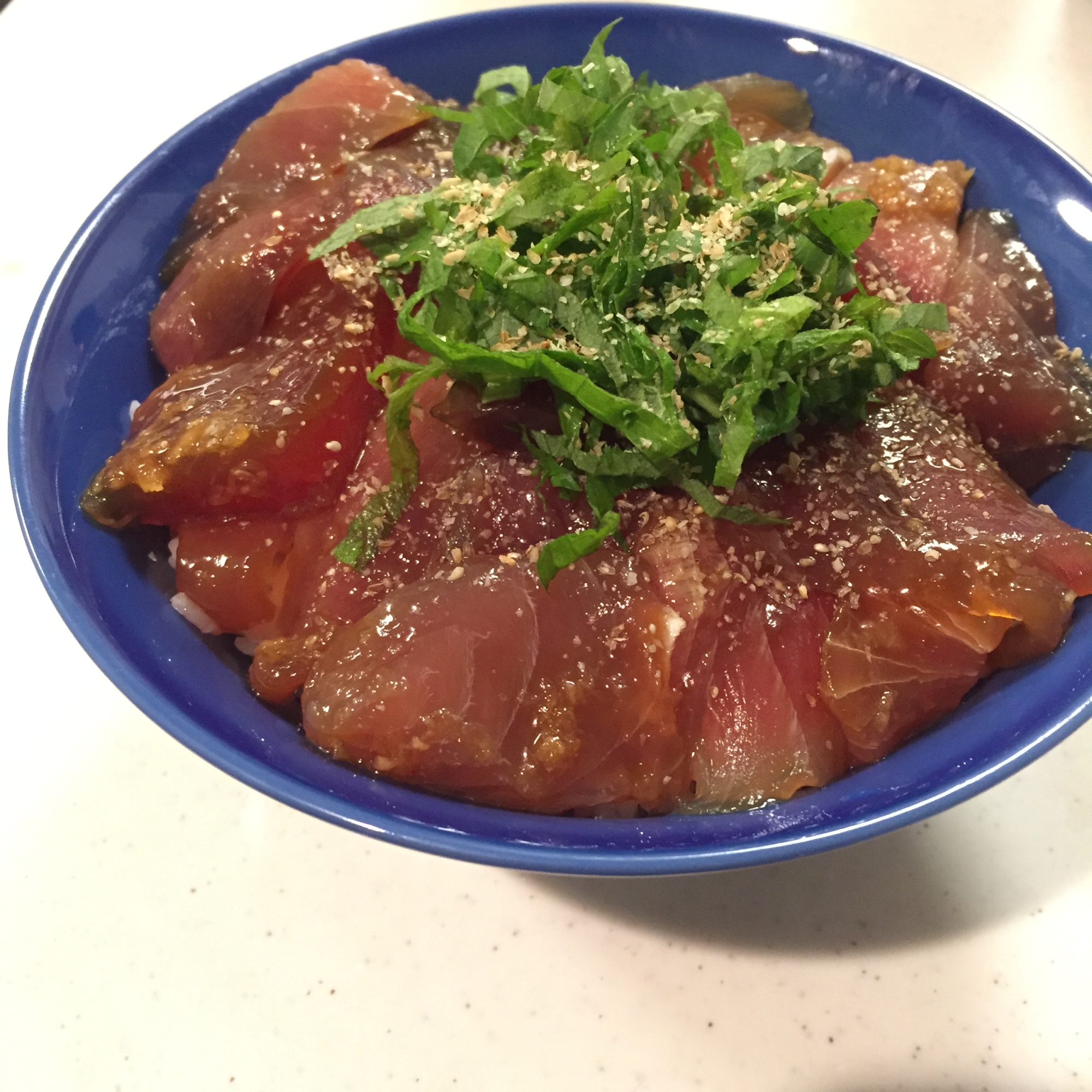 夫に大好評✳︎マグロのにんにく入り漬け丼