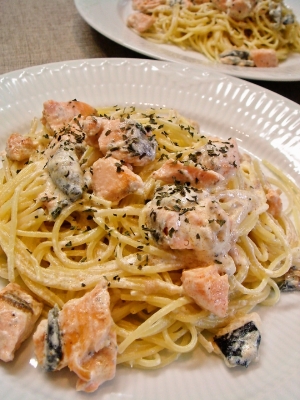 鮭の濃厚クリームパスタ 旨い 簡単 レシピ 作り方 By Nao S 楽天レシピ