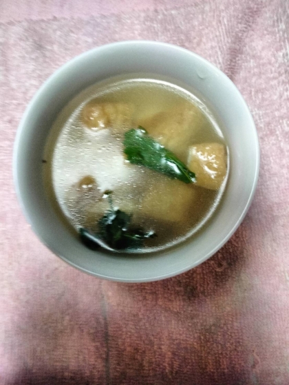 玉ねぎ厚揚げ大葉の味噌汁