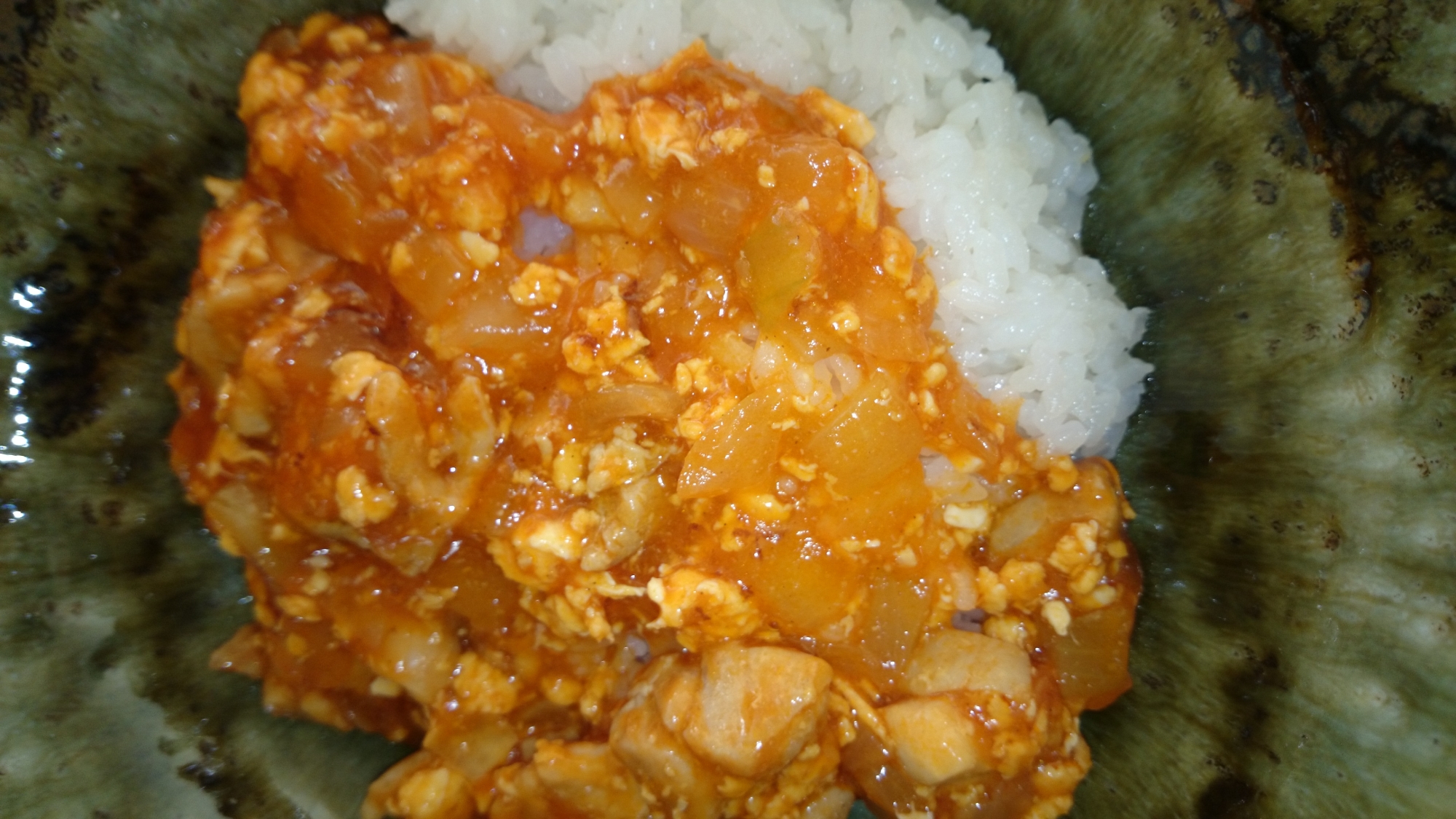 雑煮用の鶏肉で、エビチリならぬチキンチリ!