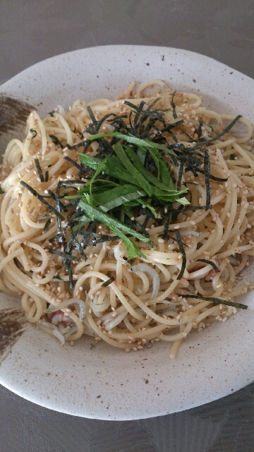 妊婦必見！しらすと大葉の梅パスタ