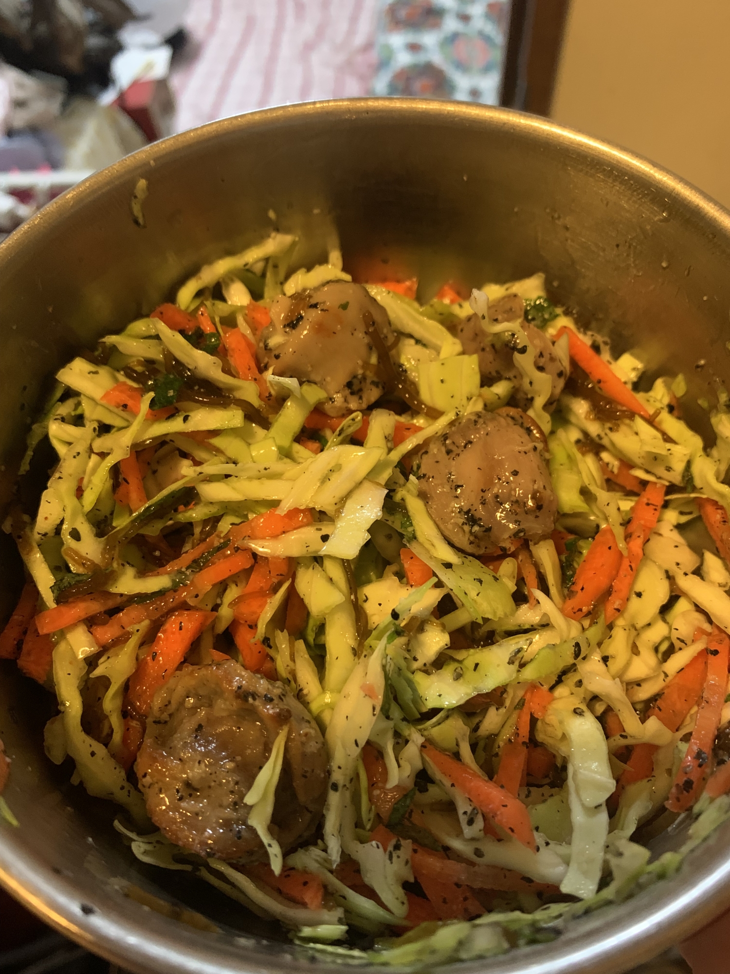 ダイエットに♪砂肝のごまもずく酢和えサラダ