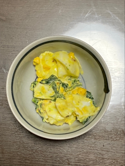 鉄分補給❗️ほうれんそうとゆで卵のマヨネーズサラダ