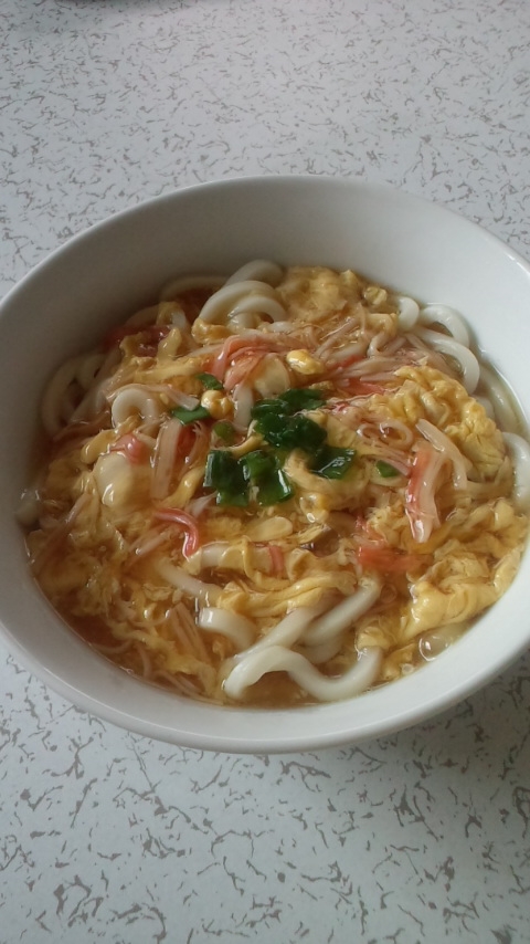 カニ玉のあんかけうどん