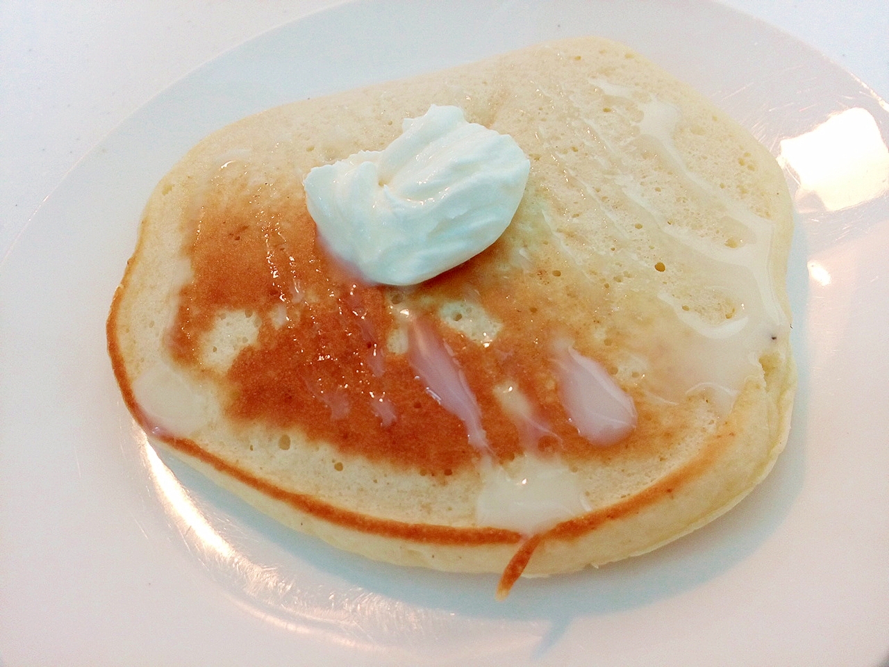 クリームチーズとコンデンスミルクのホットケーキ