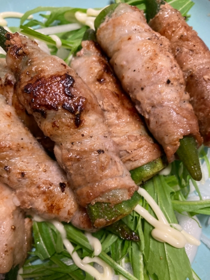 冷凍保存して食べる時焼くだけおかず　オクラの肉巻き