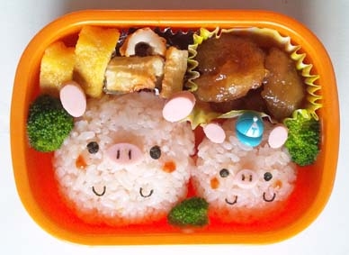 キャラ弁＊ひょっこり！ブタちゃんおにぎり