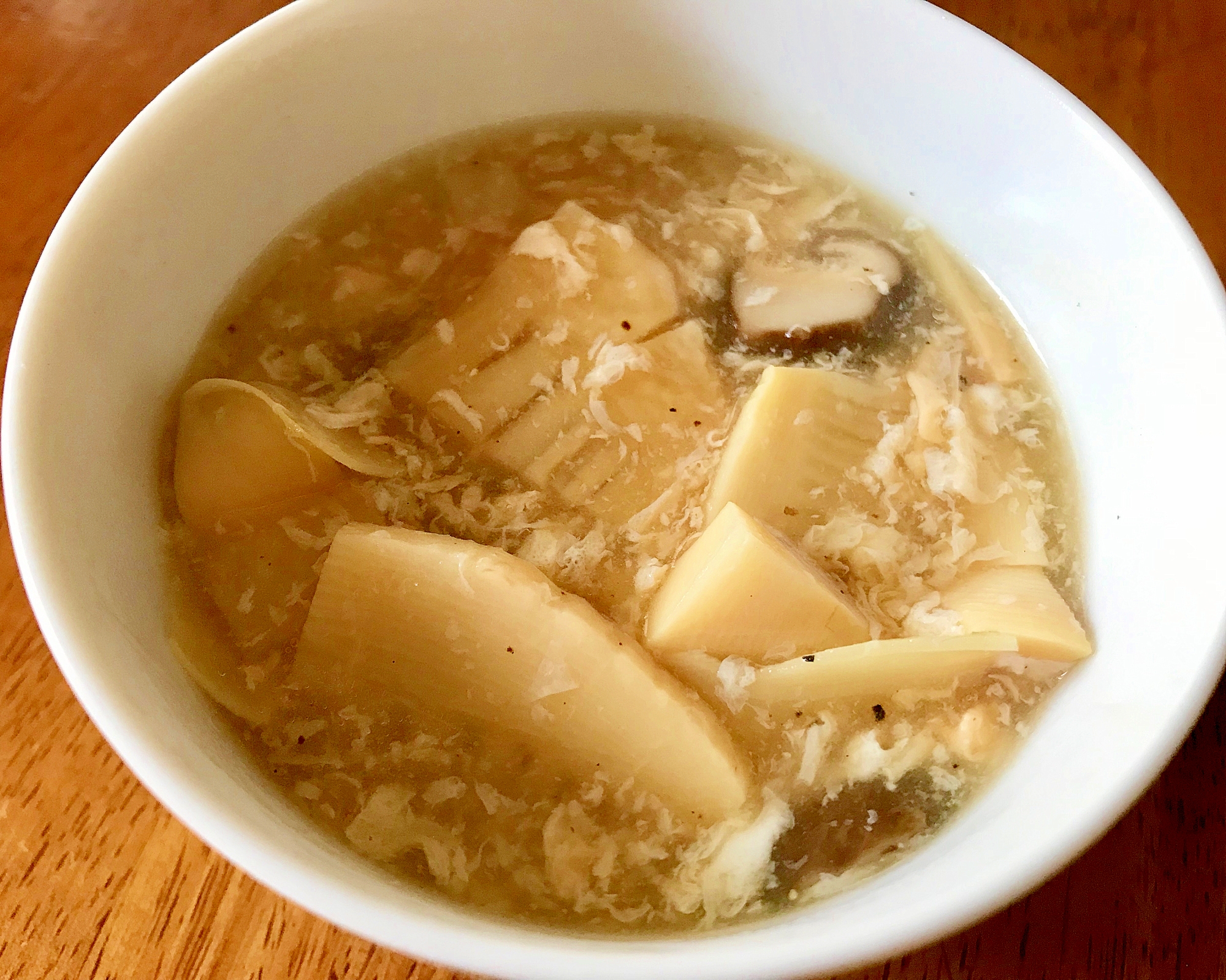 タケノコと干し椎茸のサンラータン風スープ