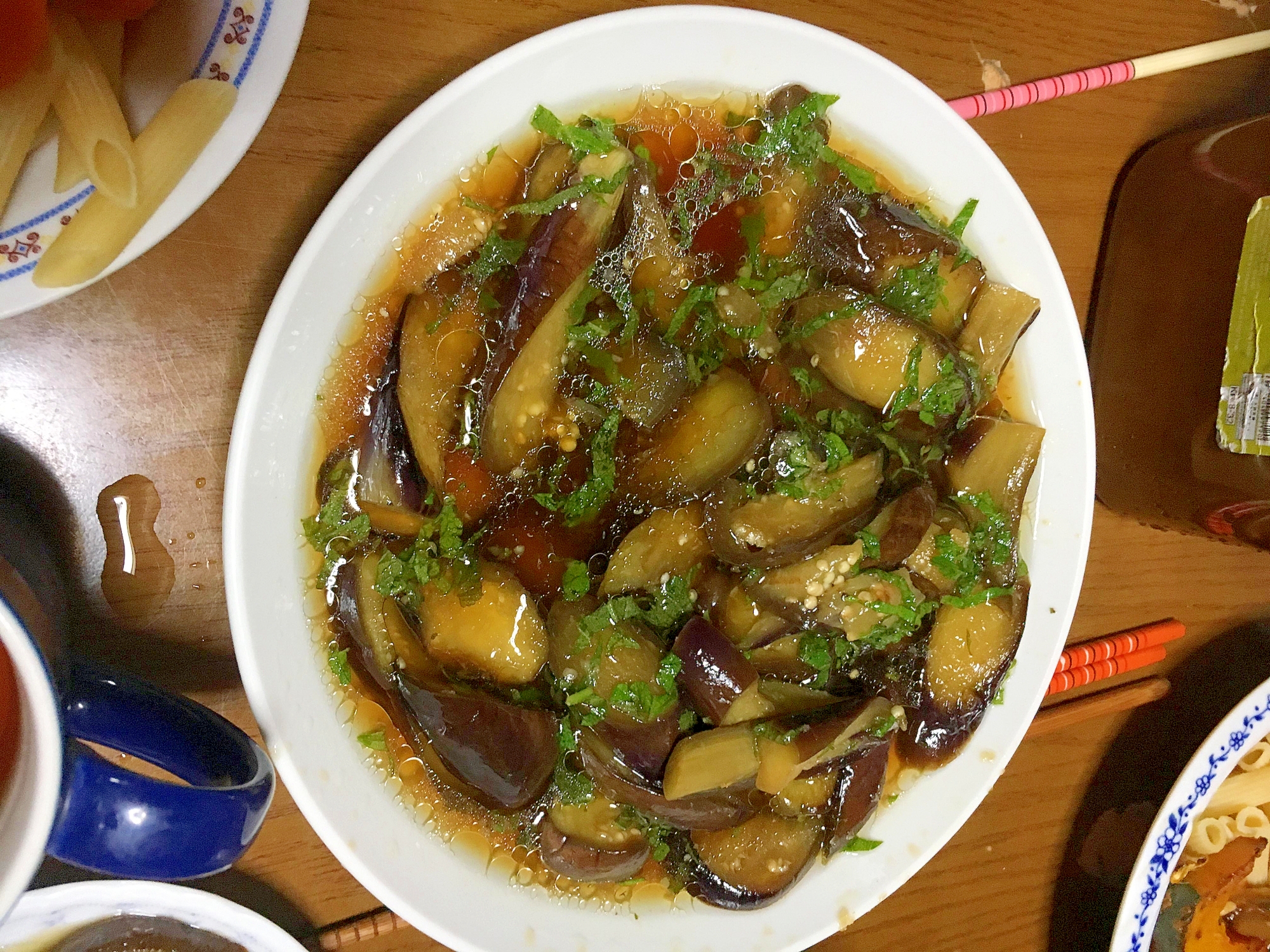 茄子の麺つゆ漬け