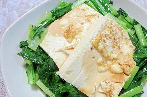 小松菜と豆腐のマヨ焼き