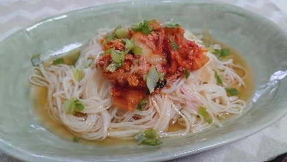 後から食べる夫が自分でのせやすいように、ツナとキムチを混ぜさせて頂きました❣とっても美味しく、夫も大満足♡ありがとうございました(✿ᴗ͈ˬᴗ͈)⁾⁾ᵖᵉᵏᵒ