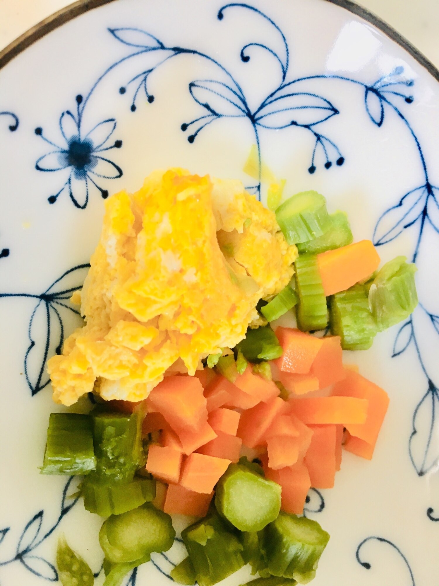 離乳食カミカミ期 アスパラの卵炒め風 レシピ 作り方 By Mamimumai 楽天レシピ