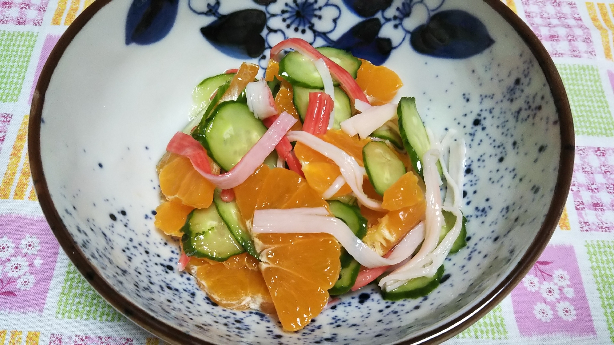 みかんときゅうりと蟹カマの酢の物☆