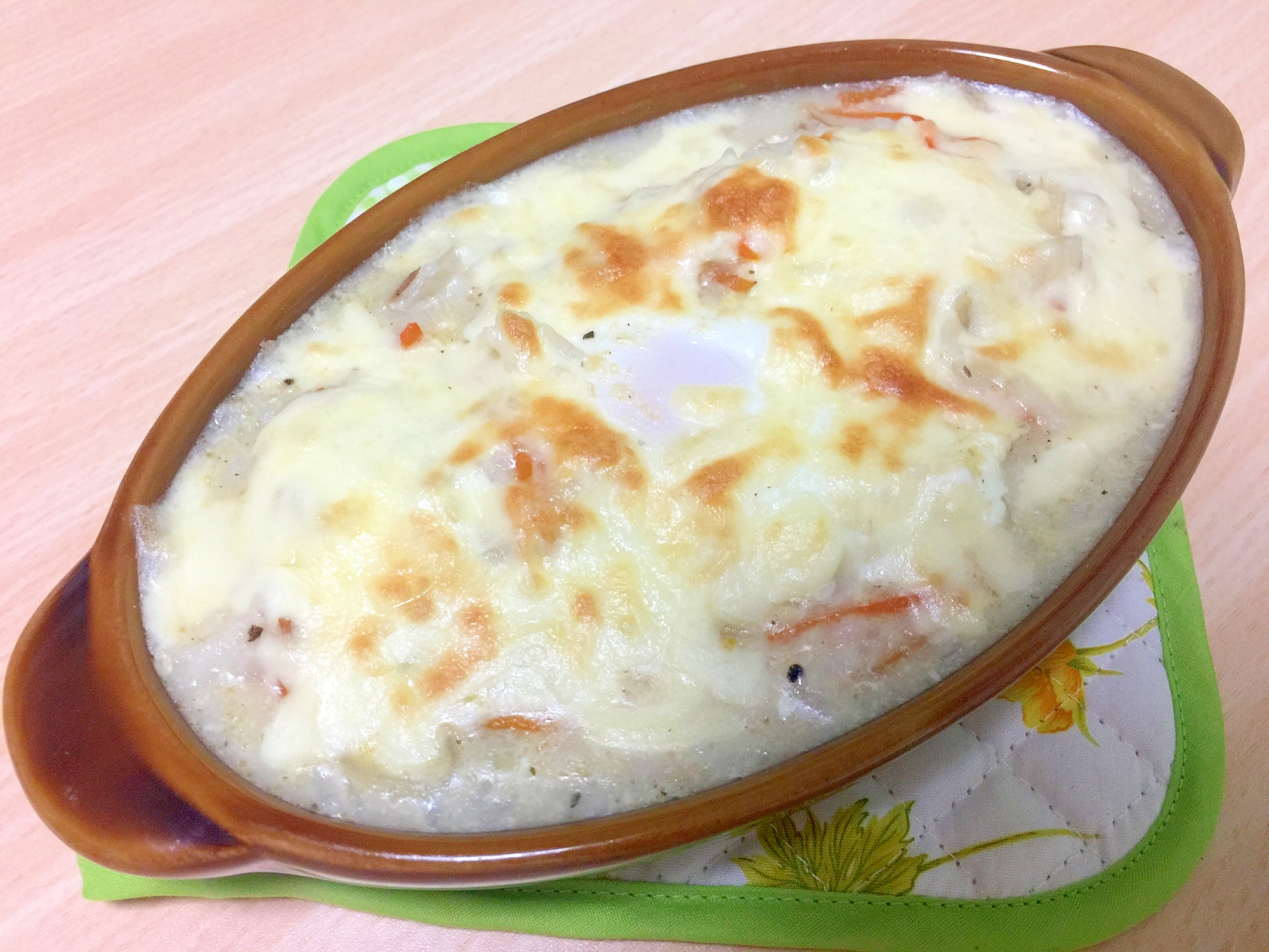 余ったコンソメスープで ミルクチーズリゾット卵のせ レシピ 作り方 By Sachipuri 楽天レシピ