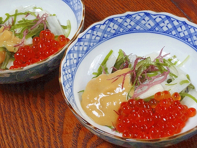 箸休めの一品☆　「ウドと海藻の酢味噌和え」