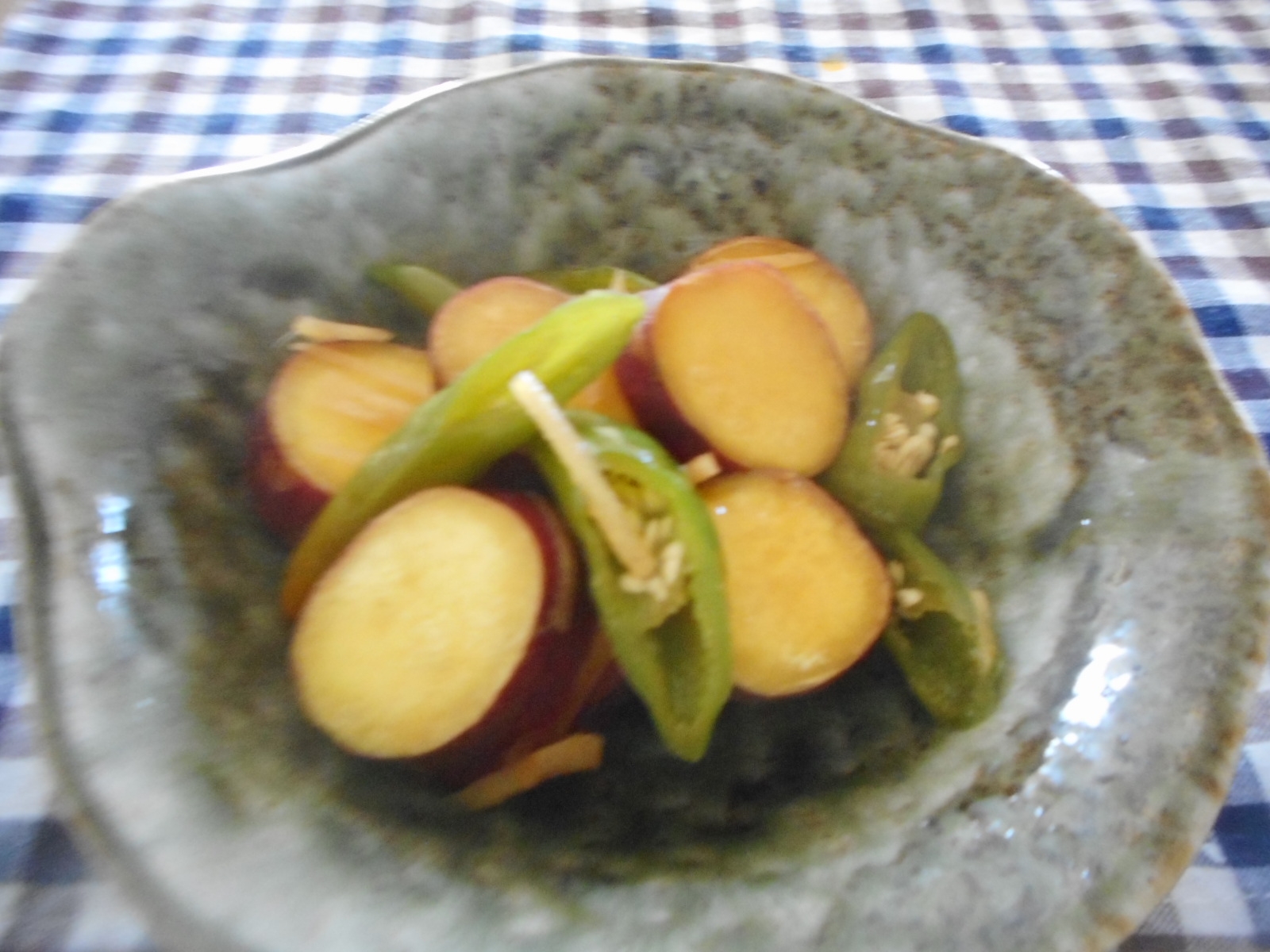 さつま芋と甘長唐辛子の生姜煮